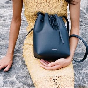 Mansur Gavriel Large Bucket Bag in Navy